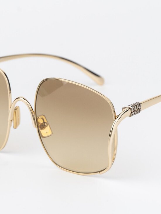 Miu Miu Women Sunglasses Gold Yellow Gradient Square MUA57S 5AK20S NEW AUTHENTIC main image 6